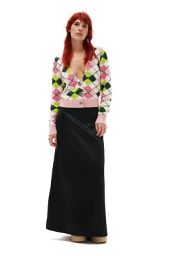 Discount GANNI Graphic Cotton V-Neck Cardigan Multicolour