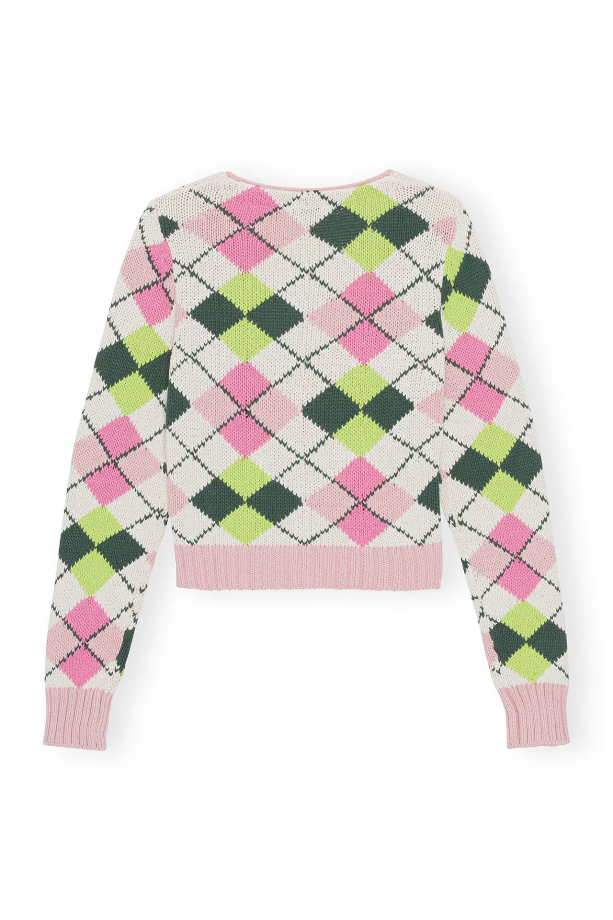 Discount GANNI Graphic Cotton V-Neck Cardigan Multicolour