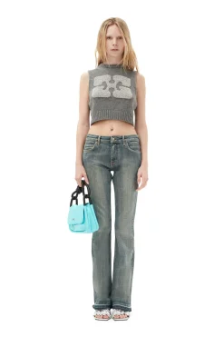 Store GANNI Graphic Cropped Vest High Rise