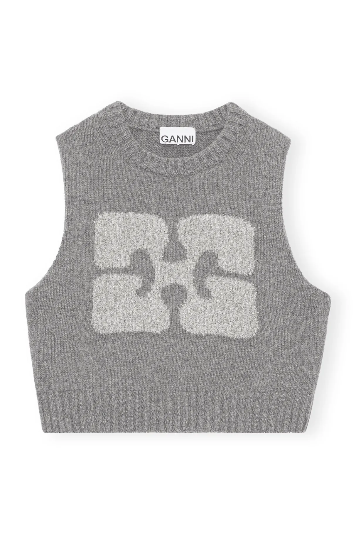 Store GANNI Graphic Cropped Vest High Rise