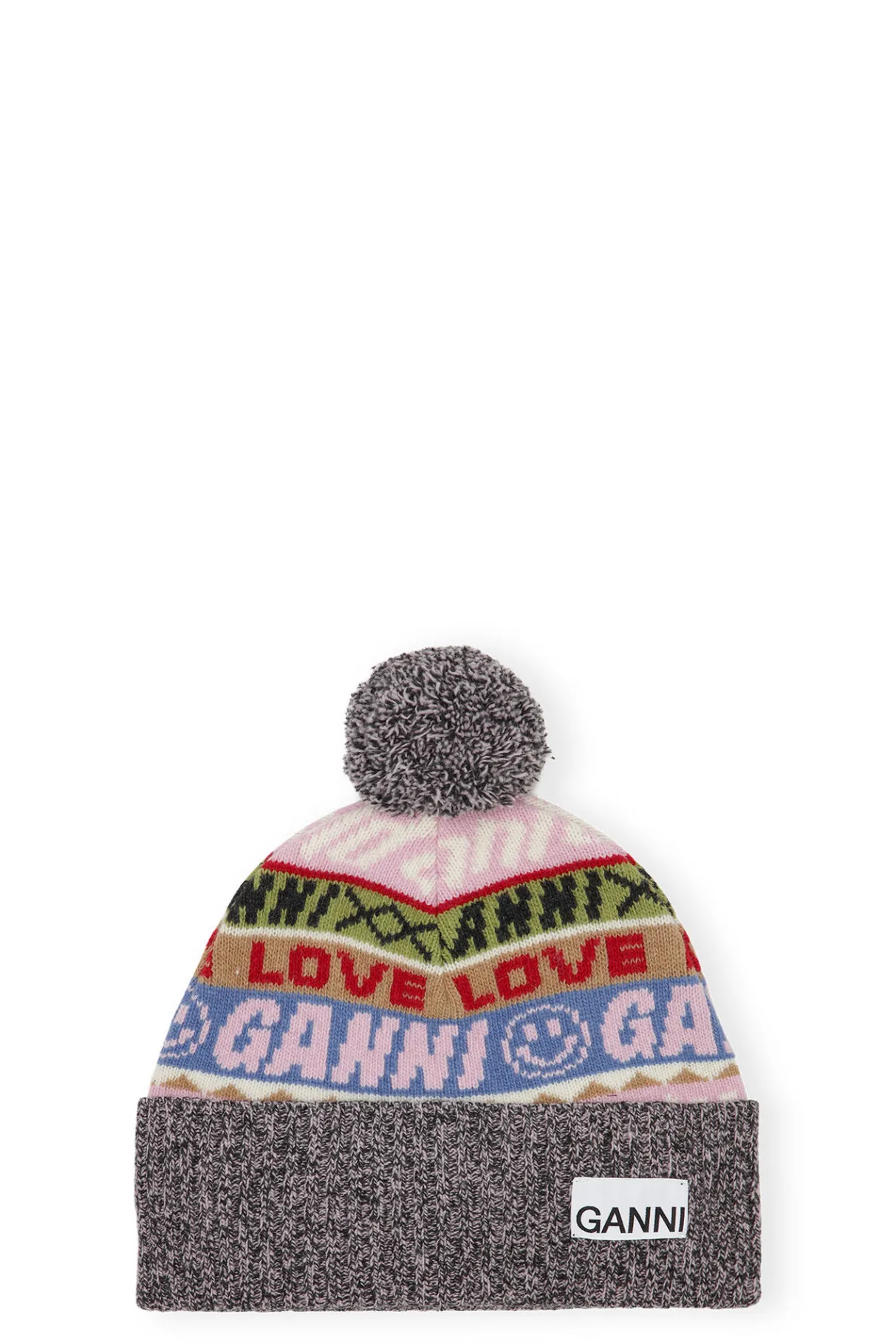 Discount GANNI Graphic Wool Beanie Multicolour