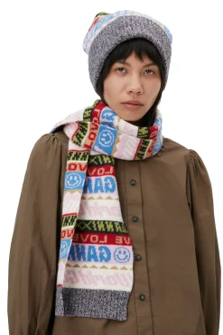 Discount GANNI Graphic Wool Beanie Multicolour