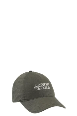 Best Sale GANNI Green Embroidered Logo Cap Kalamata