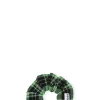 New GANNI Green Seersucker Check Scrunchie Peapod