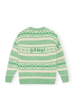 Store GANNI Green Wool Pullover Egret