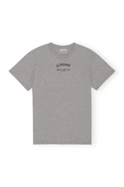 Best GANNI Grey Relaxed O-Neck T-Shirt Paloma Melange
