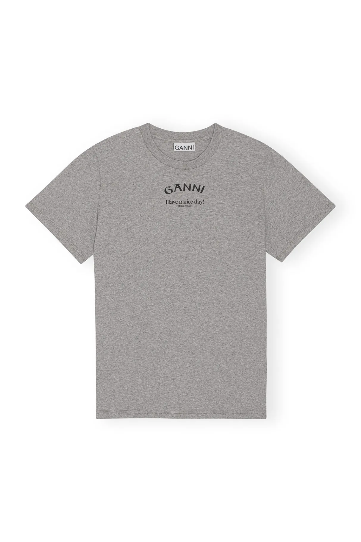 Best GANNI Grey Relaxed O-Neck T-Shirt Paloma Melange