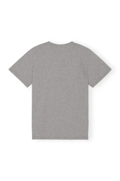 Best GANNI Grey Relaxed O-Neck T-Shirt Paloma Melange