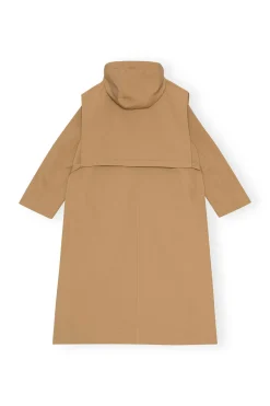 Shop GANNI Heavy Twill Oversized Coat Petrified Oak