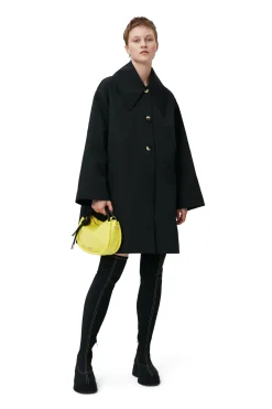 Best Sale GANNI Heavy Twill Oversized Midi Jacket Black