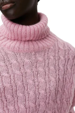 Discount GANNI Highneck Cropped Pullover Lilac Sachet
