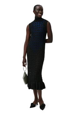 Hot GANNI Highneck Dress Black