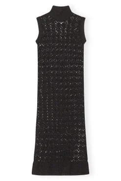 Hot GANNI Highneck Dress Black