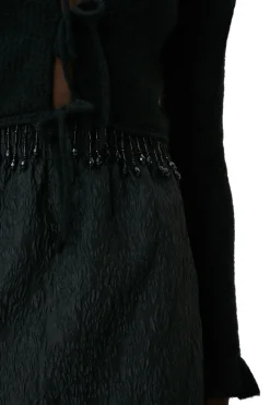 Flash Sale GANNI Jacquard Organza Bead Fringe Mini Skirt Black