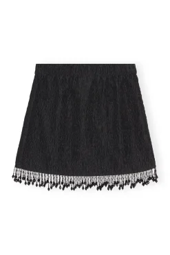 Flash Sale GANNI Jacquard Organza Bead Fringe Mini Skirt Black