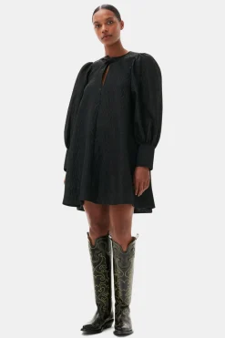 Flash Sale GANNI Jacquard Organza Mini Dress Black