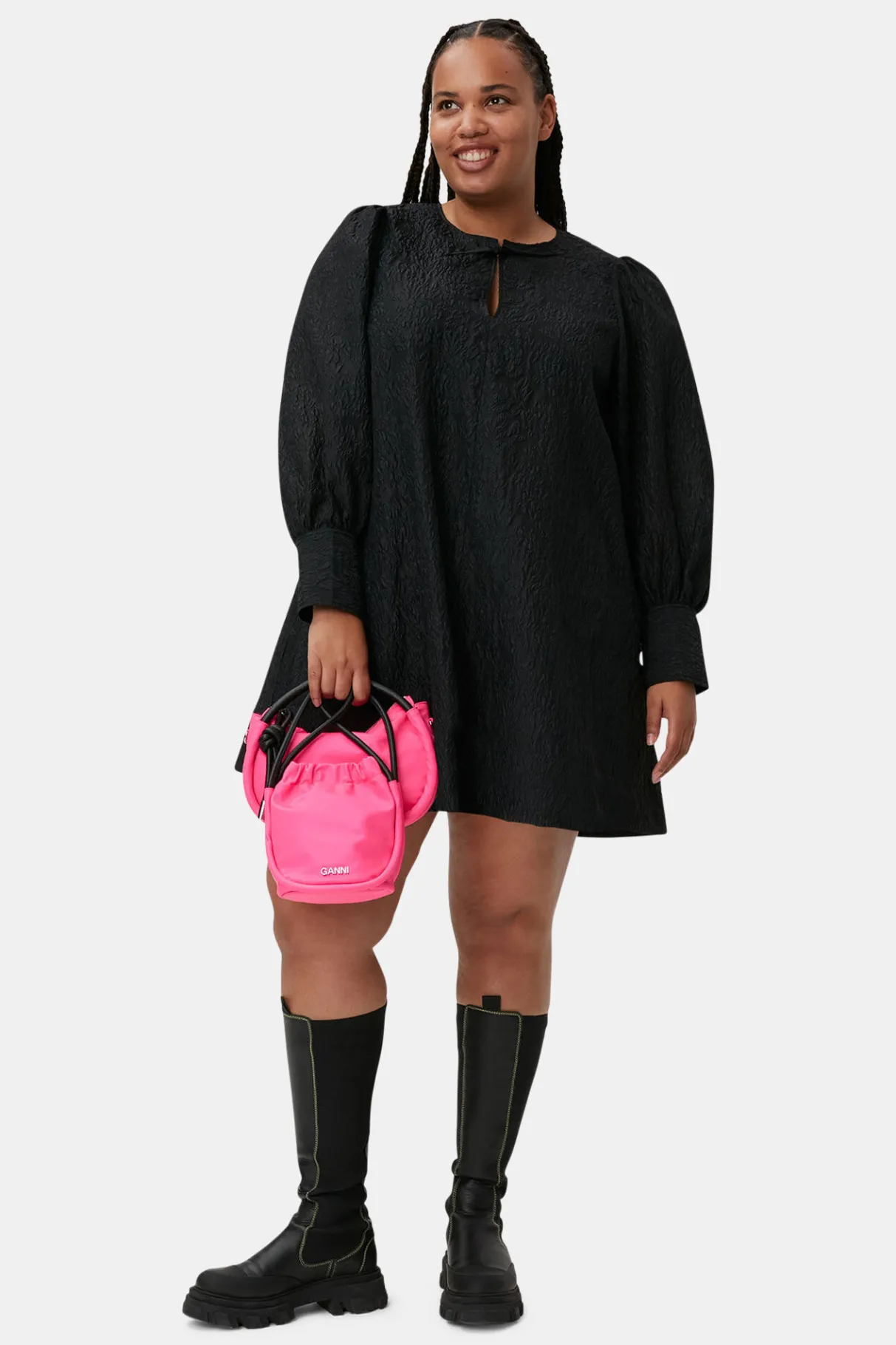 Flash Sale GANNI Jacquard Organza Mini Dress Black