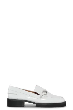 New GANNI Jewel Moccasins Egret