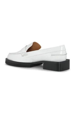 New GANNI Jewel Moccasins Egret