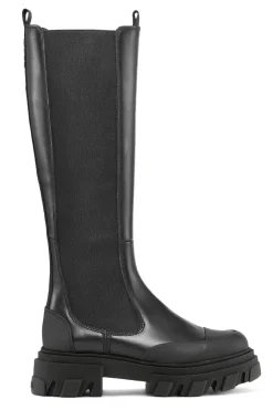 Store GANNI Knee Chelsea Boots Black