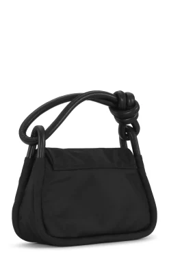 Shop GANNI Knot Flap Over Bag Black