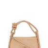 Hot GANNI Knot Flap Over Raffia Bag Tan