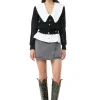 Cheap GANNI Lace Low O-Neck Cardigan Black