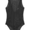 Online GANNI Lace Lowback Bodysuit Black