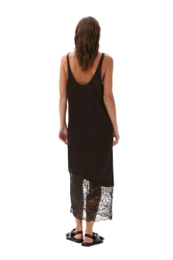 Cheap GANNI Lace Midi Dress Mole