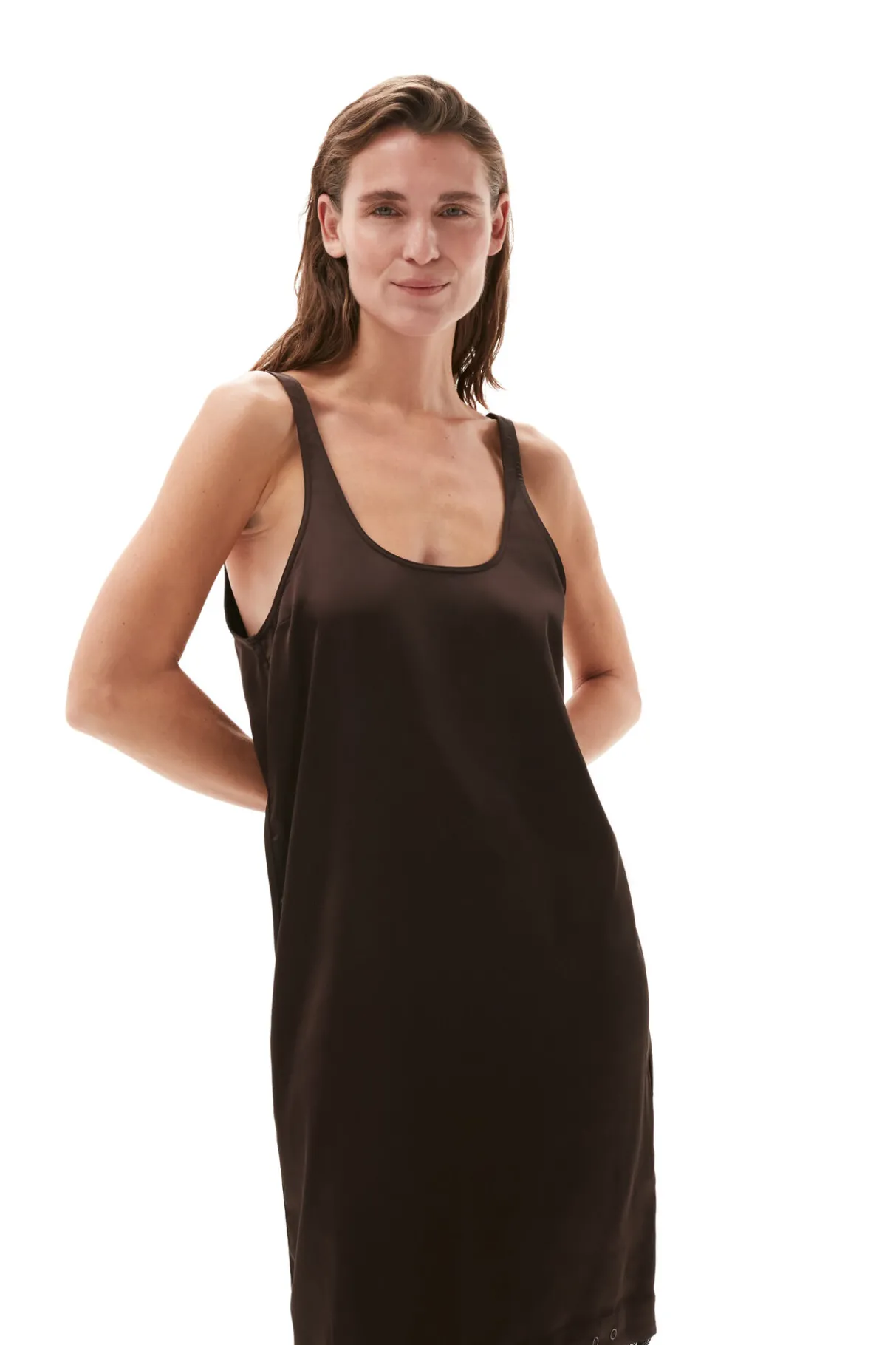 Cheap GANNI Lace Midi Dress Mole