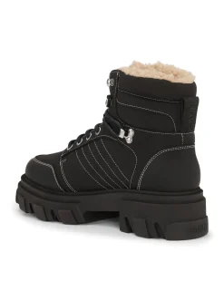 Flash Sale GANNI Lace-Up Hiking Boots Black