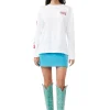 New GANNI Layered Long Sleeve T-Shirt Bright White