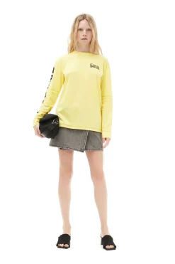 Hot GANNI Layered Long Sleeve T-Shirt Lemon Zest