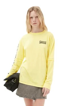 Hot GANNI Layered Long Sleeve T-Shirt Lemon Zest