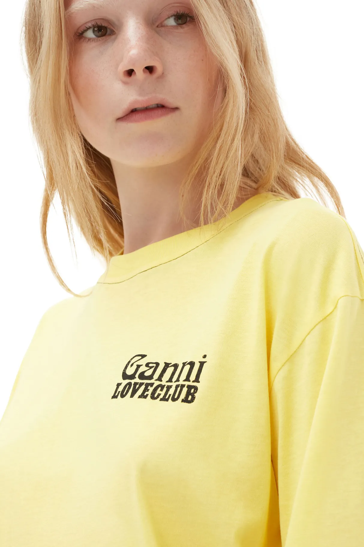 Hot GANNI Layered Long Sleeve T-Shirt Lemon Zest