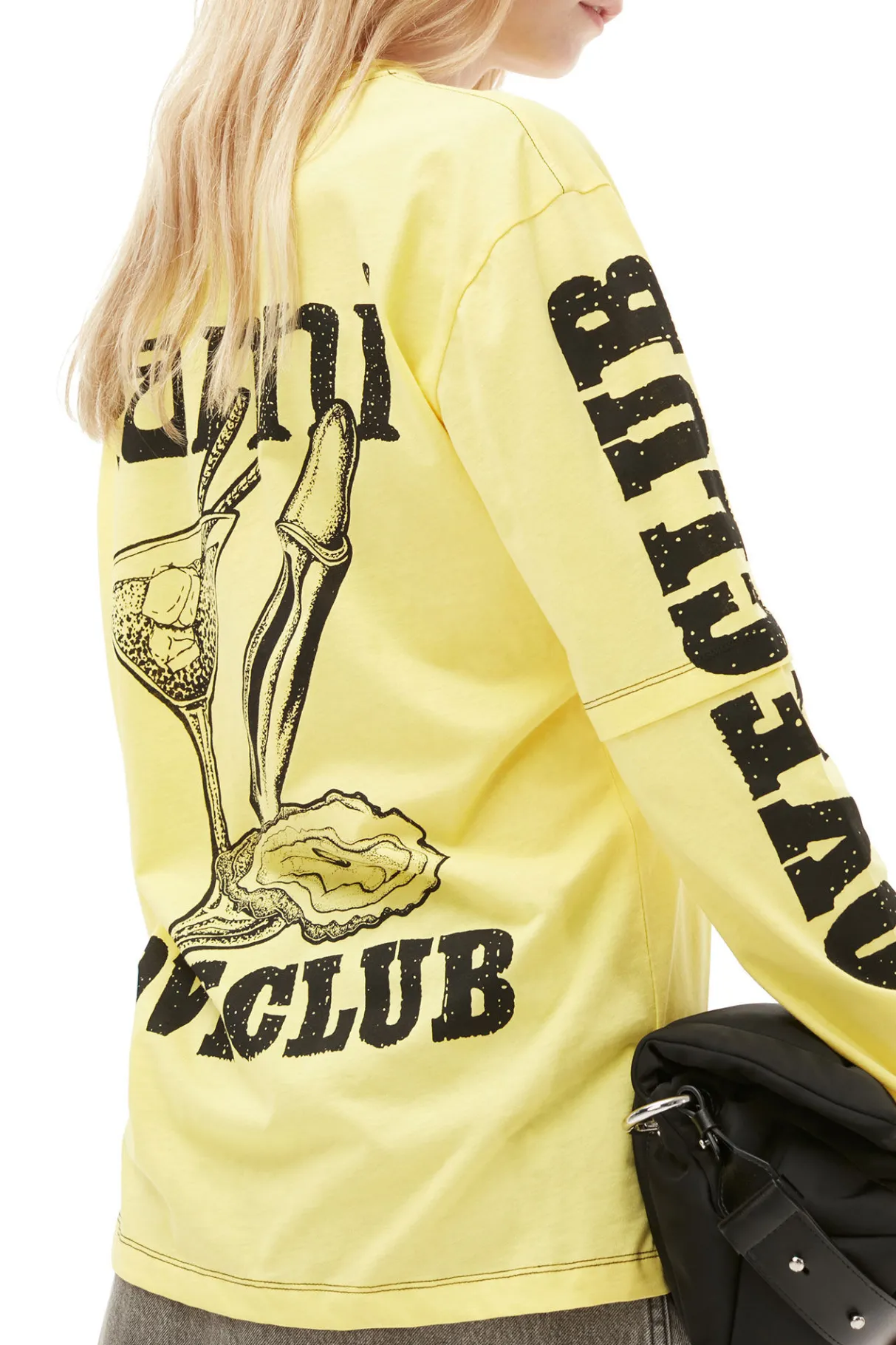 Hot GANNI Layered Long Sleeve T-Shirt Lemon Zest