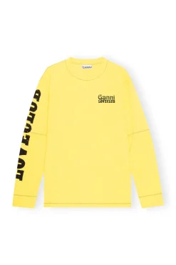 Hot GANNI Layered Long Sleeve T-Shirt Lemon Zest