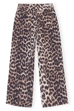 Fashion GANNI Leopard Jozey Jeans Big Leopard Almond Milk