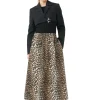 Fashion GANNI Leopard Printed Elasticated Maxi Skirt Big Leopard Almond Milk