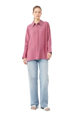 Flash Sale GANNI Light Jacquard Raglan Shirt Love Potion