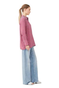 Flash Sale GANNI Light Jacquard Raglan Shirt Love Potion