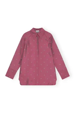 Flash Sale GANNI Light Jacquard Raglan Shirt Love Potion