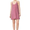 Best Sale GANNI Light Jacquard Strap Mini Dress Love Potion