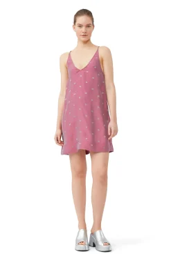 Best Sale GANNI Light Jacquard Strap Mini Dress Love Potion