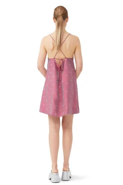Best Sale GANNI Light Jacquard Strap Mini Dress Love Potion