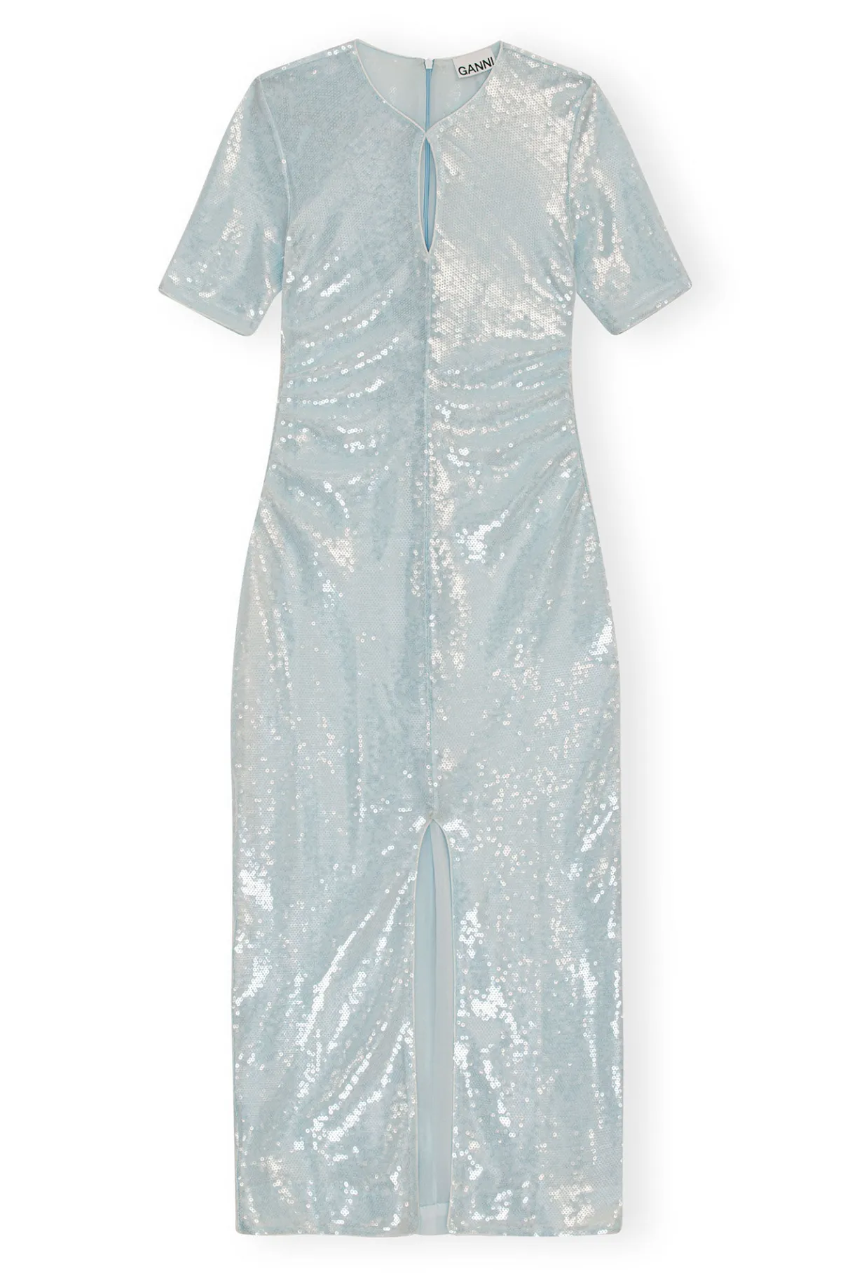 Cheap GANNI Light Sequins Maxi Dress Ice Water
