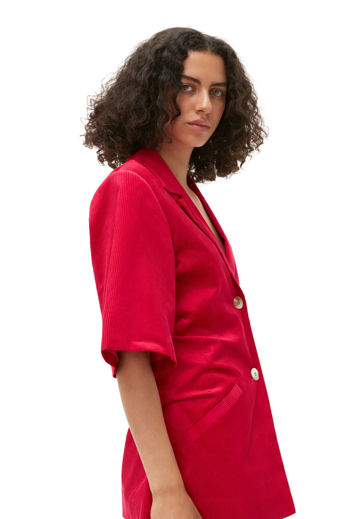 Flash Sale GANNI Light Shiny Corduroy Blazer Love Potion