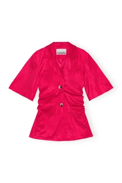 Flash Sale GANNI Light Shiny Corduroy Blazer Love Potion