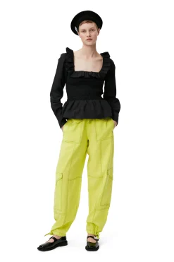 Online GANNI Light Slub Pocket Pants Sulphur Spring