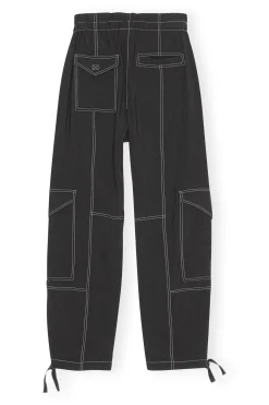Fashion GANNI Light Slub Pocket Pants Black